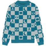 Snow Angel Checkered Knit Crewneck