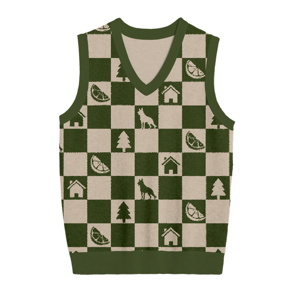 Stick Season Checkered Knit Vest