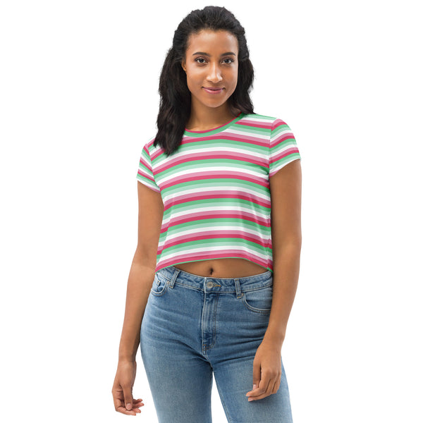 Abrosexual Flag Crop Tee