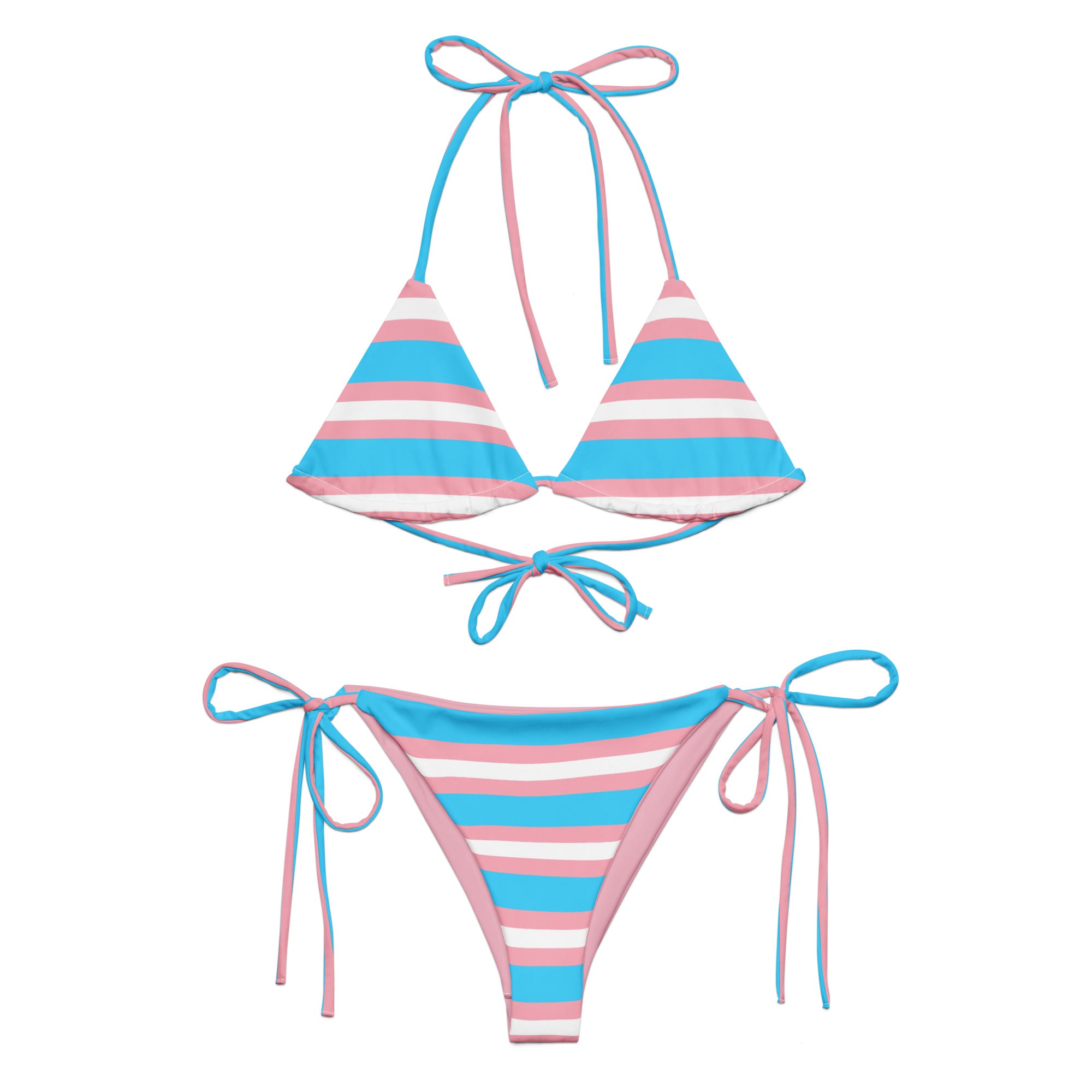 Transgender Flag String Bikini