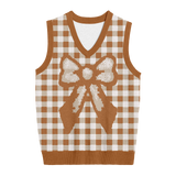 Brown Bow Knit Vest