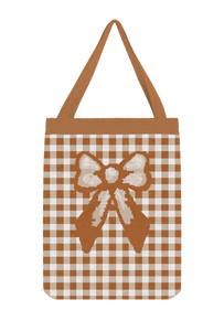 Brown Bow Knit Tote Bag