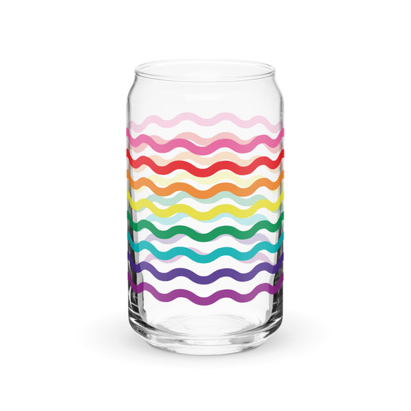 Original Rainbow Flag Squiggles Can-Shaped Glass