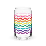 Original Rainbow Flag Squiggles Can-Shaped Glass