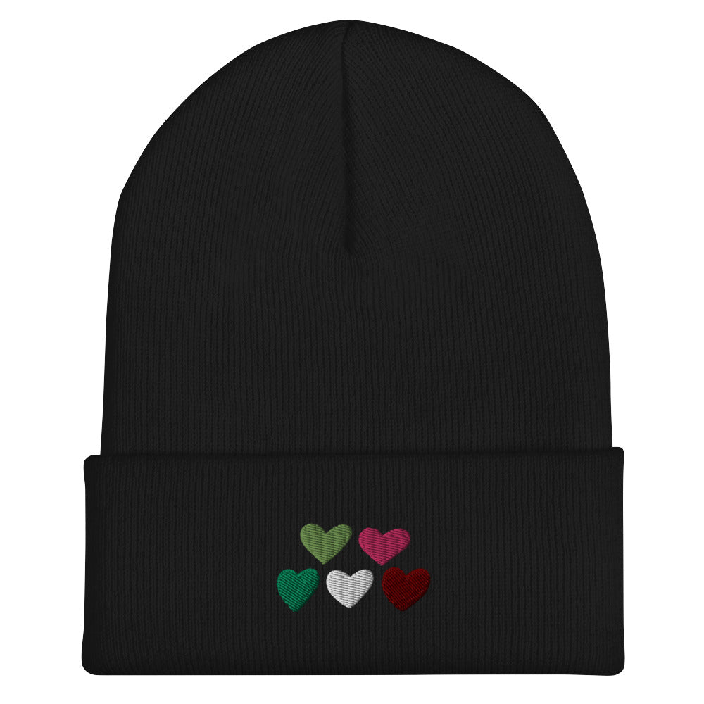 Abrosexual Pride Hearts Beanie