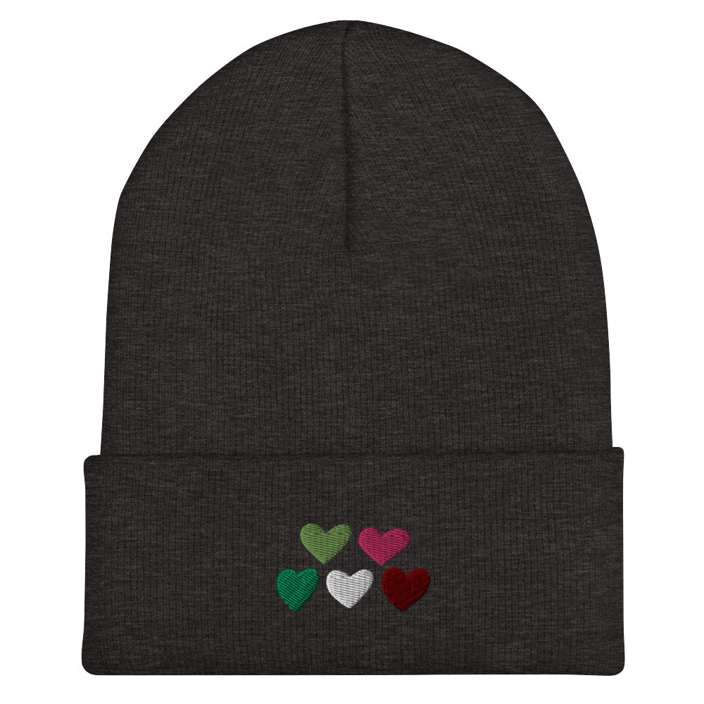 Abrosexual Pride Hearts Beanie