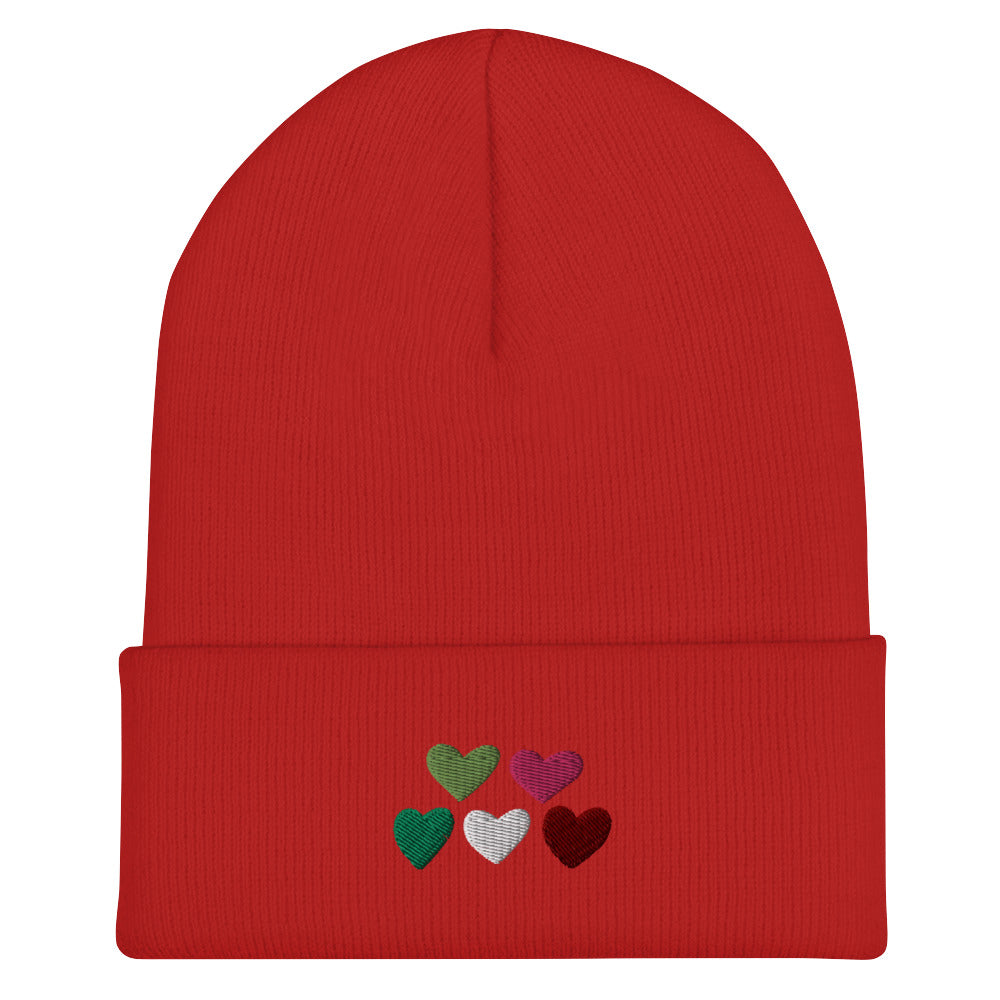 Abrosexual Pride Hearts Beanie