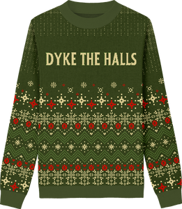 Dyke The Halls (Green) Classic Fit Knit Crewneck