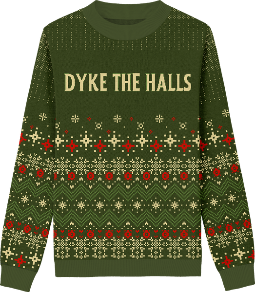 Dyke The Halls (Green) Classic Fit Knit Crewneck