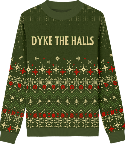 Dyke The Halls (Green) Classic Fit Knit Crewneck