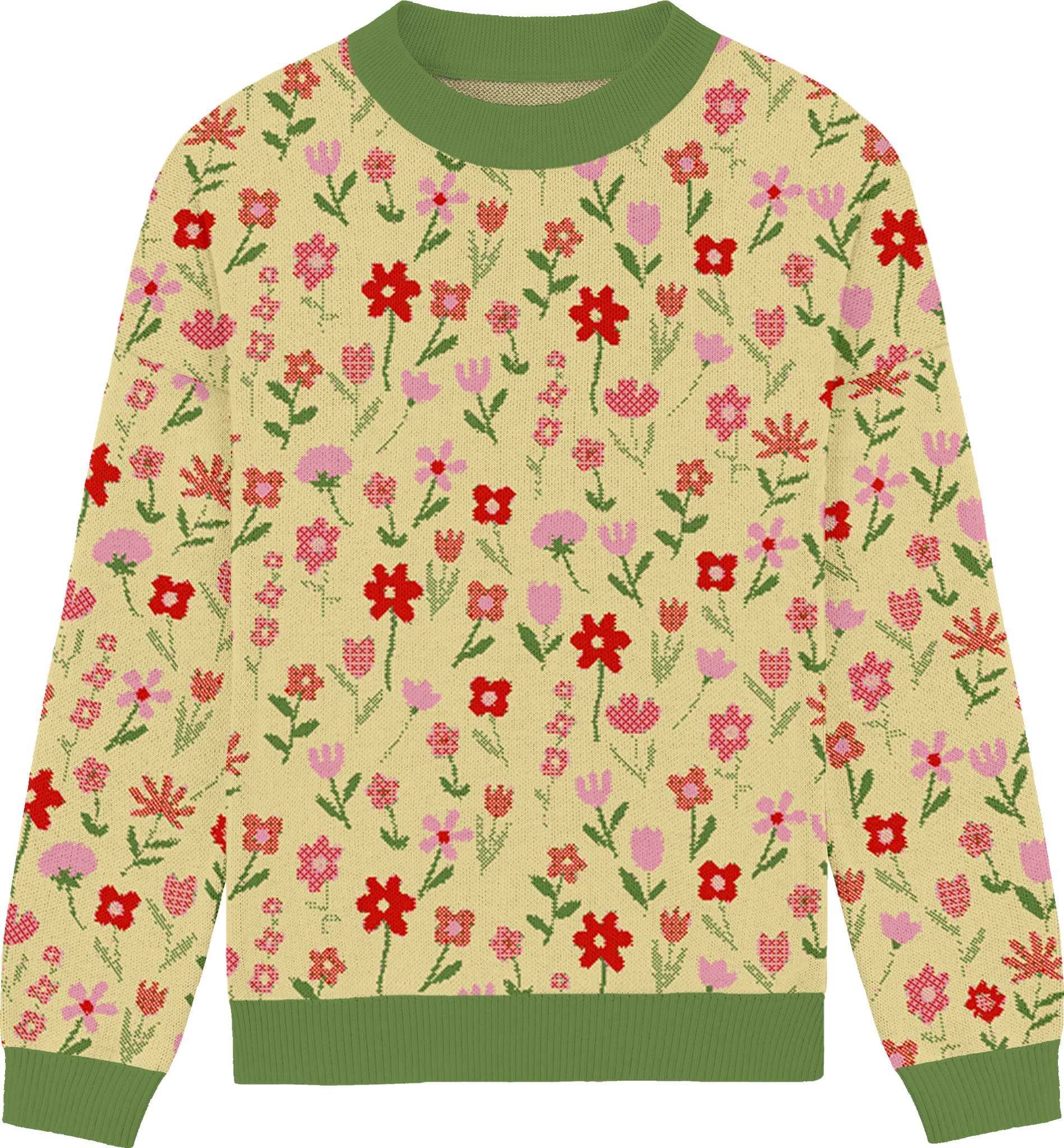 Flower Patch Knit Crewneck