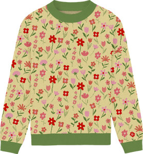 Flower Patch Knit Crewneck