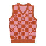 Lesbian Checkered Knit Vest