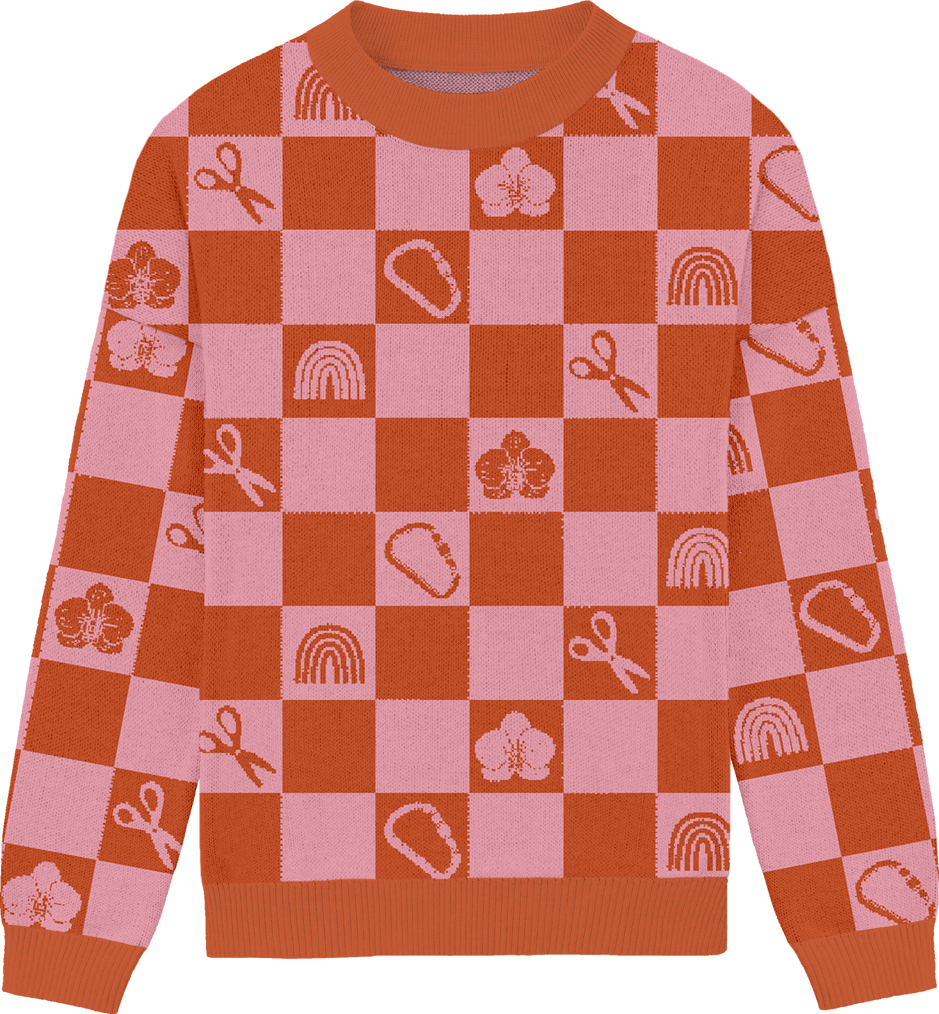 Lesbian Checkered Knit Crewneck