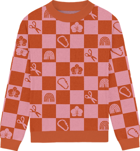 Lesbian Checkered Knit Crewneck