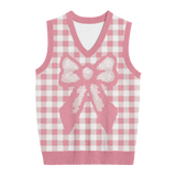 Pink Bow Knit Vest