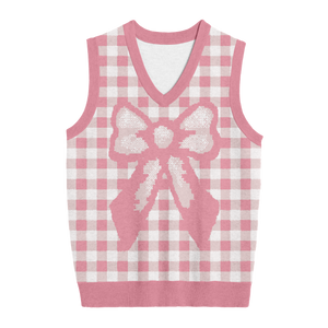 Pink Bow Knit Vest