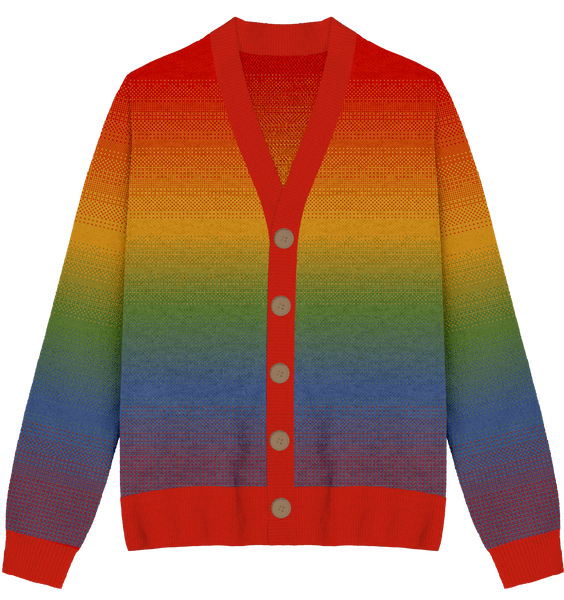 Rainbow Fade Knit Cardigan