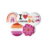 Lesbian Pride Set of Pin Buttons