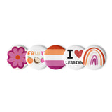 Lesbian Pride Set of Pin Buttons