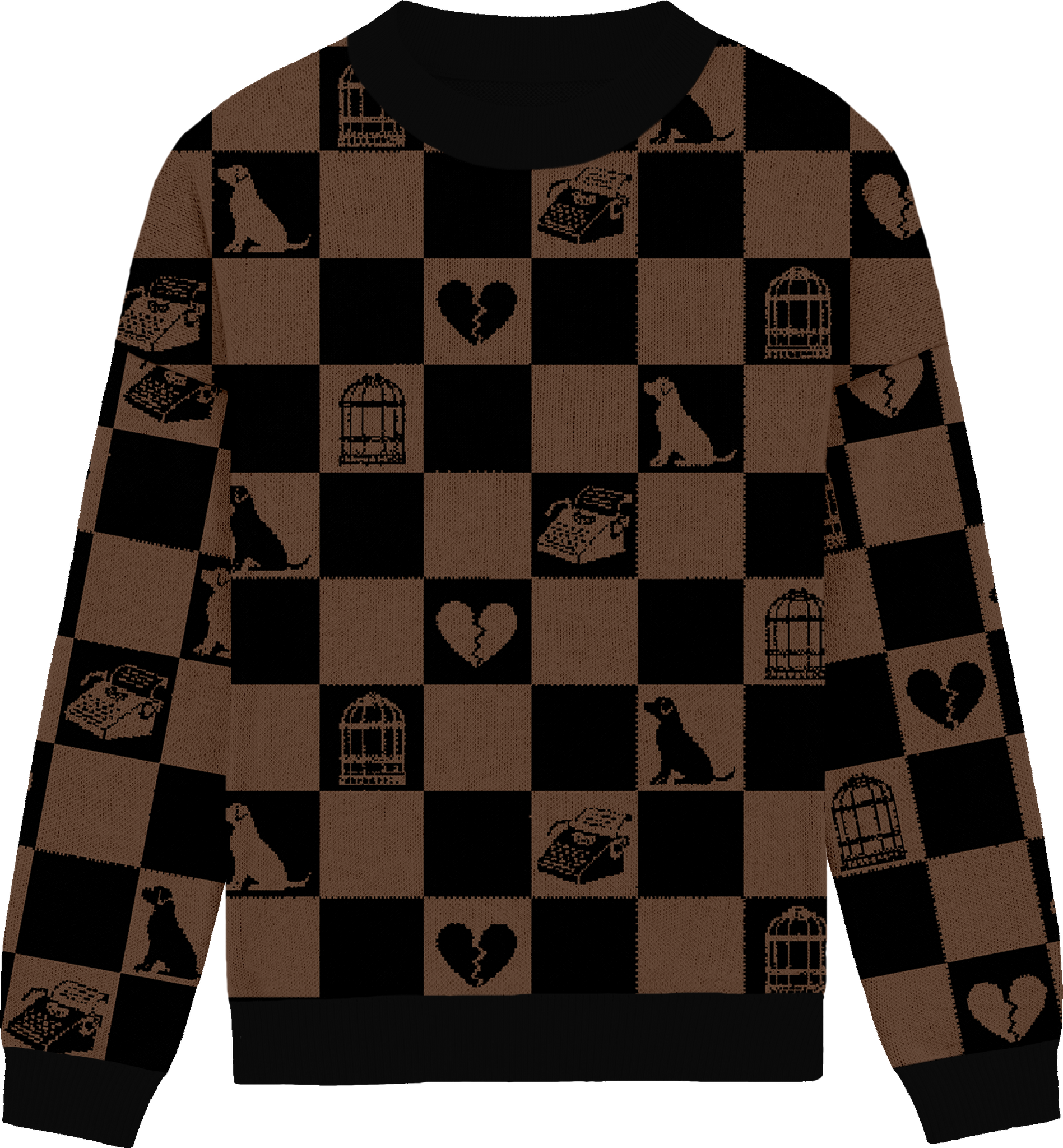 Tortured Poets Checkered Knit Crewneck