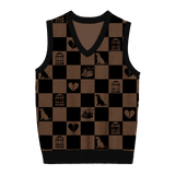 Tortured Poets Checkered Knit Vest