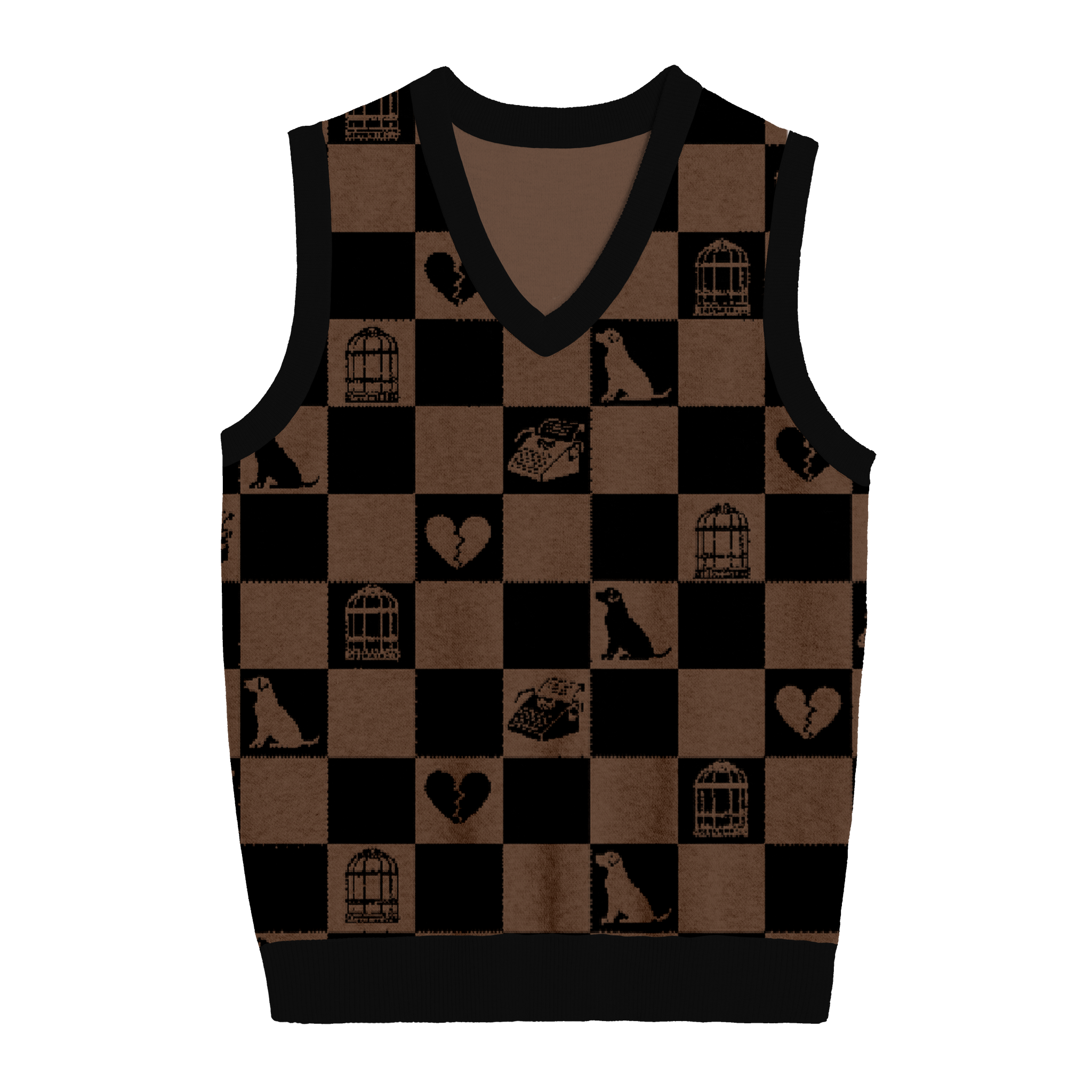 Tortured Poets Checkered Knit Vest