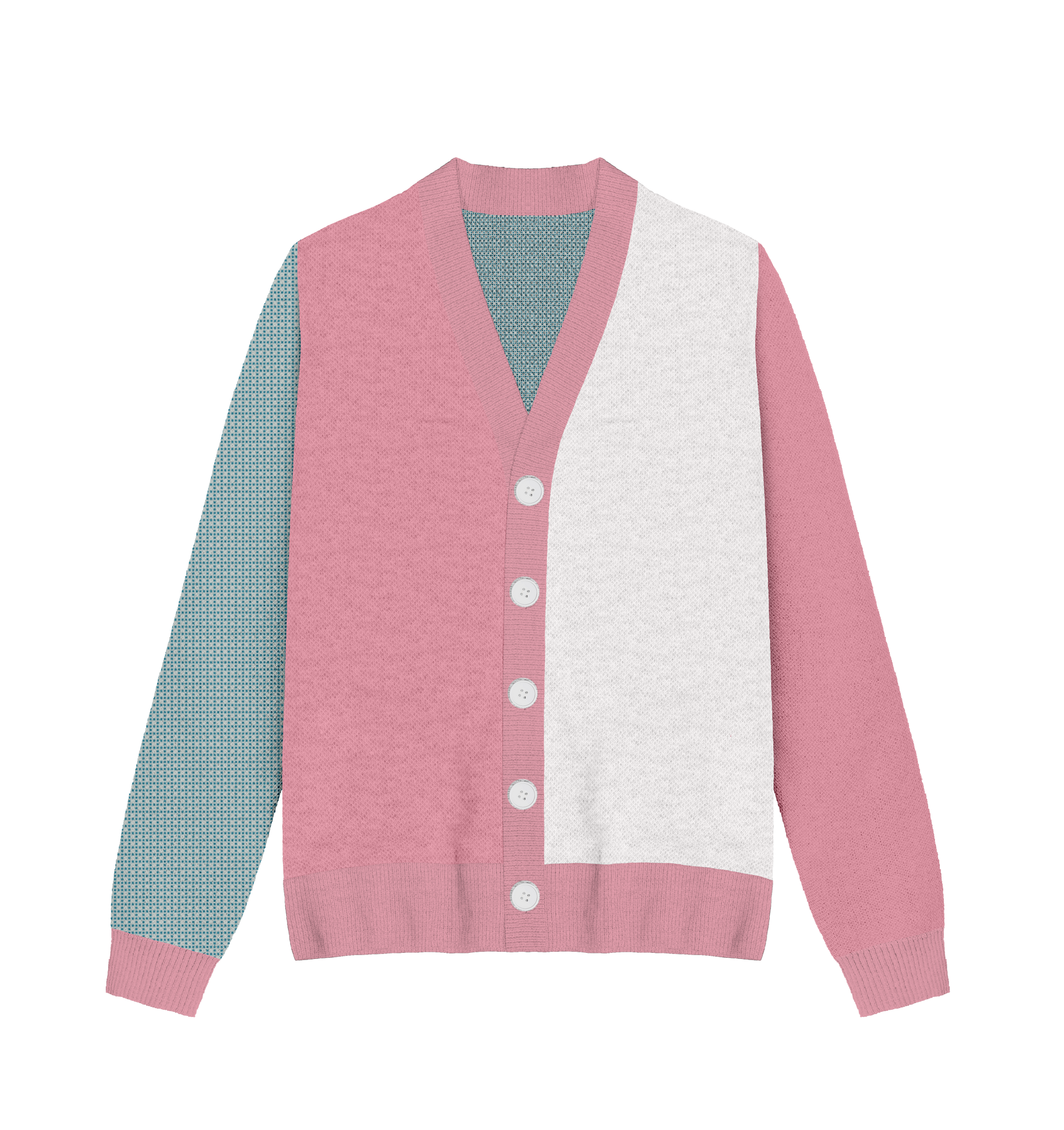 Transgender Colorblock Knit Cardigan