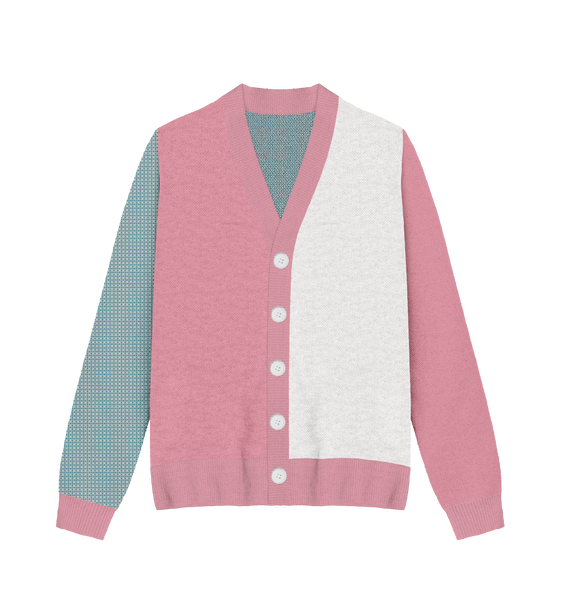 Transgender Colorblock Knit Cardigan