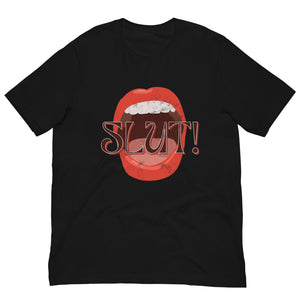 SLUT! Faded Mouth T-Shirt