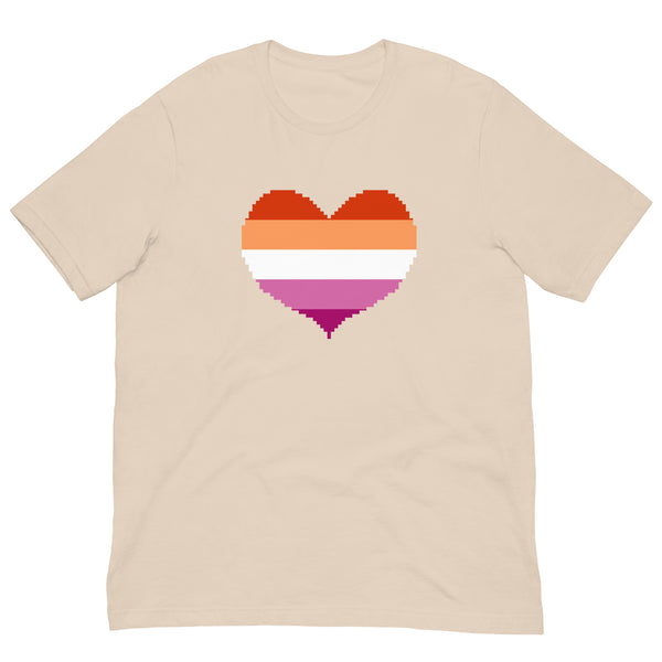 Lesbian Flag Pixel Hearts T-Shirt