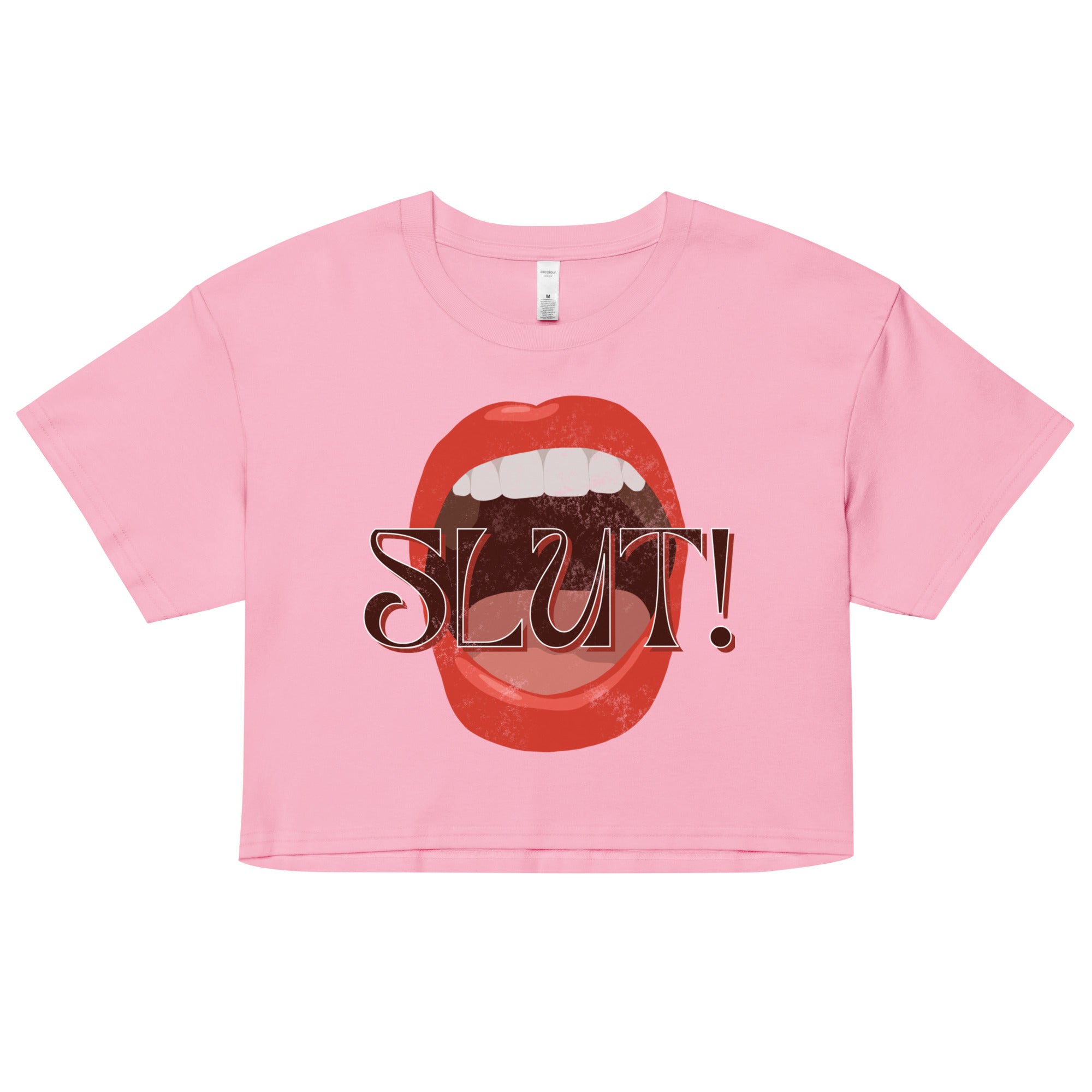 SLUT! Faded Mouth Crop Top