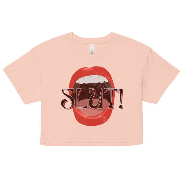 SLUT! Faded Mouth Crop Top