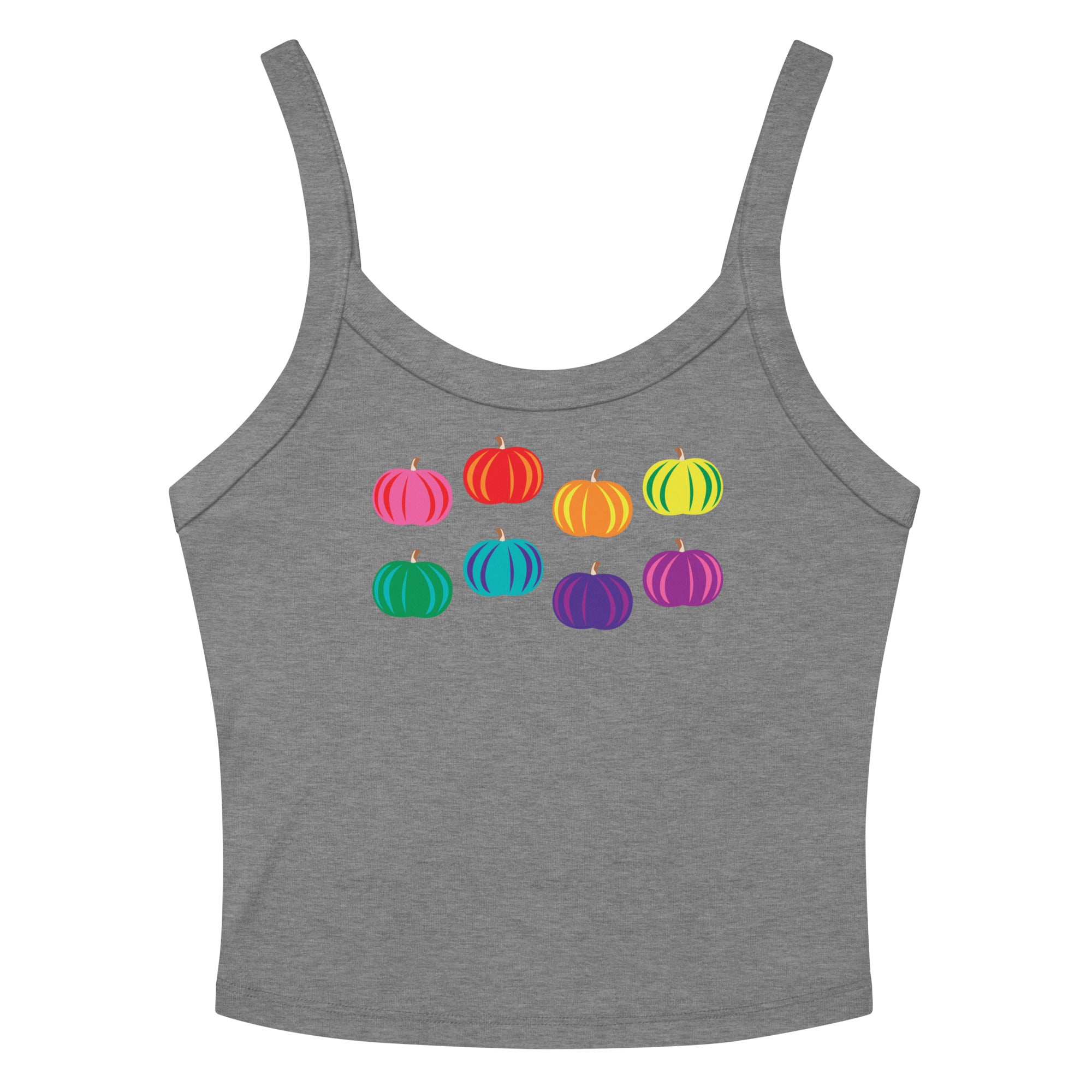 Rainbow Pumpkin Scoop Neck Tank Top