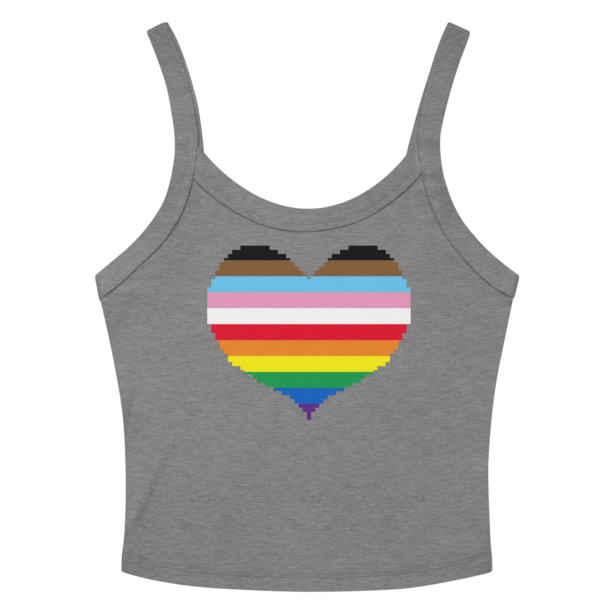 Rainbow Heart Scoop Neck Tank Top