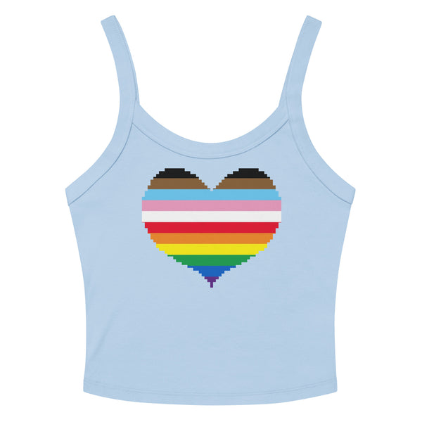 Rainbow Heart Scoop Neck Tank Top