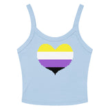 Non-Binary Heart Scoop Neck Tank Top