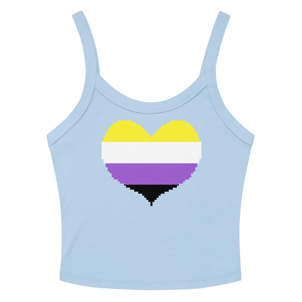 Non-Binary Heart Scoop Neck Tank Top