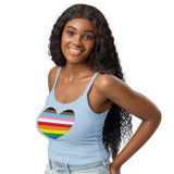 Rainbow Heart Scoop Neck Tank Top