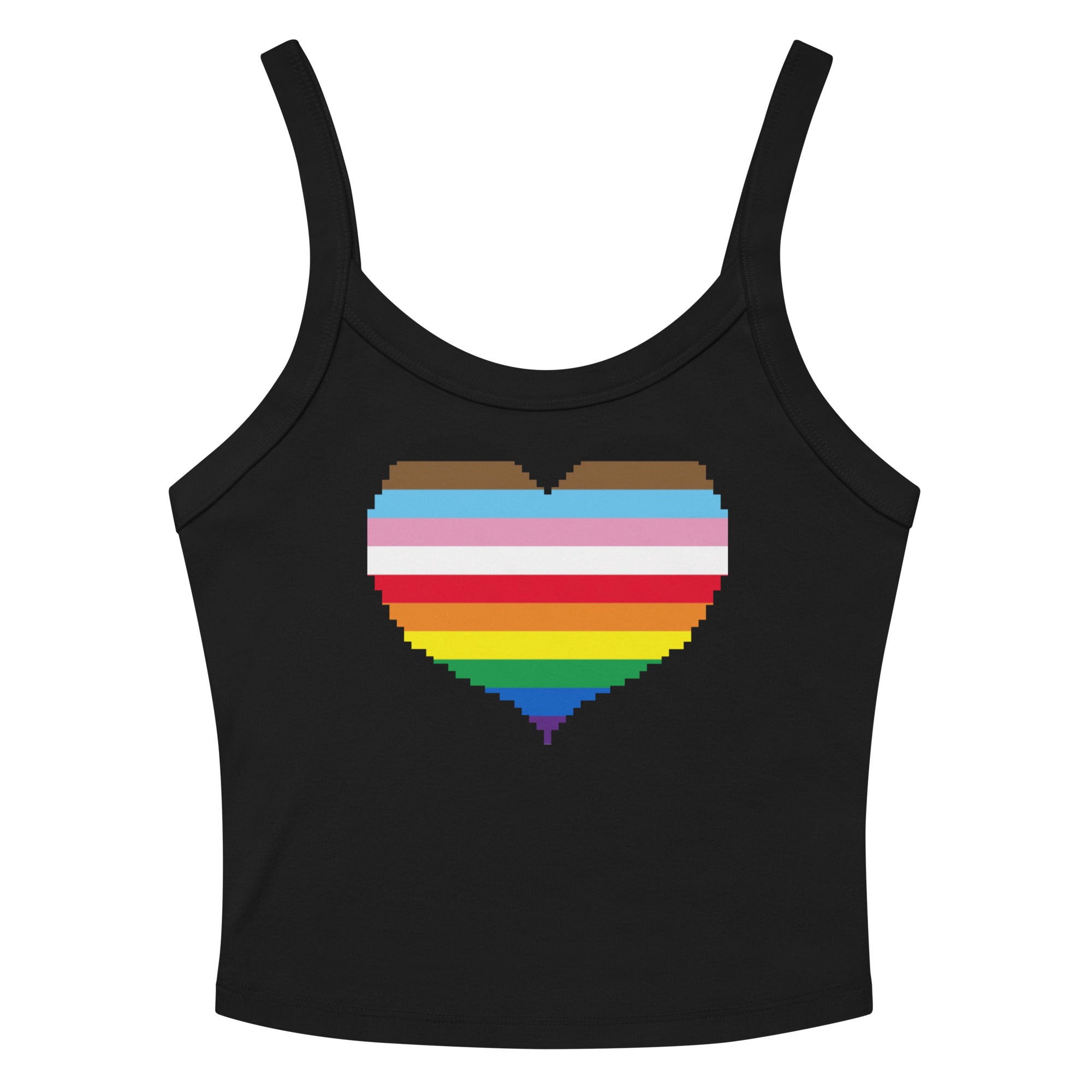 Rainbow Heart Scoop Neck Tank Top