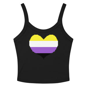 Non-Binary Heart Scoop Neck Tank Top