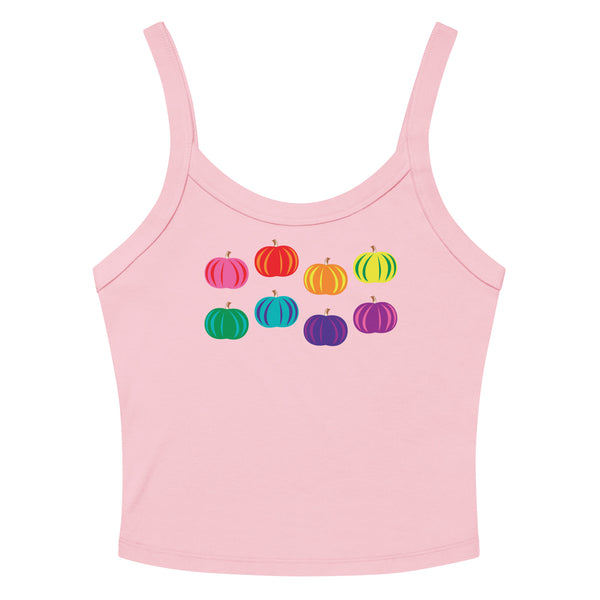 Rainbow Pumpkin Scoop Neck Tank Top