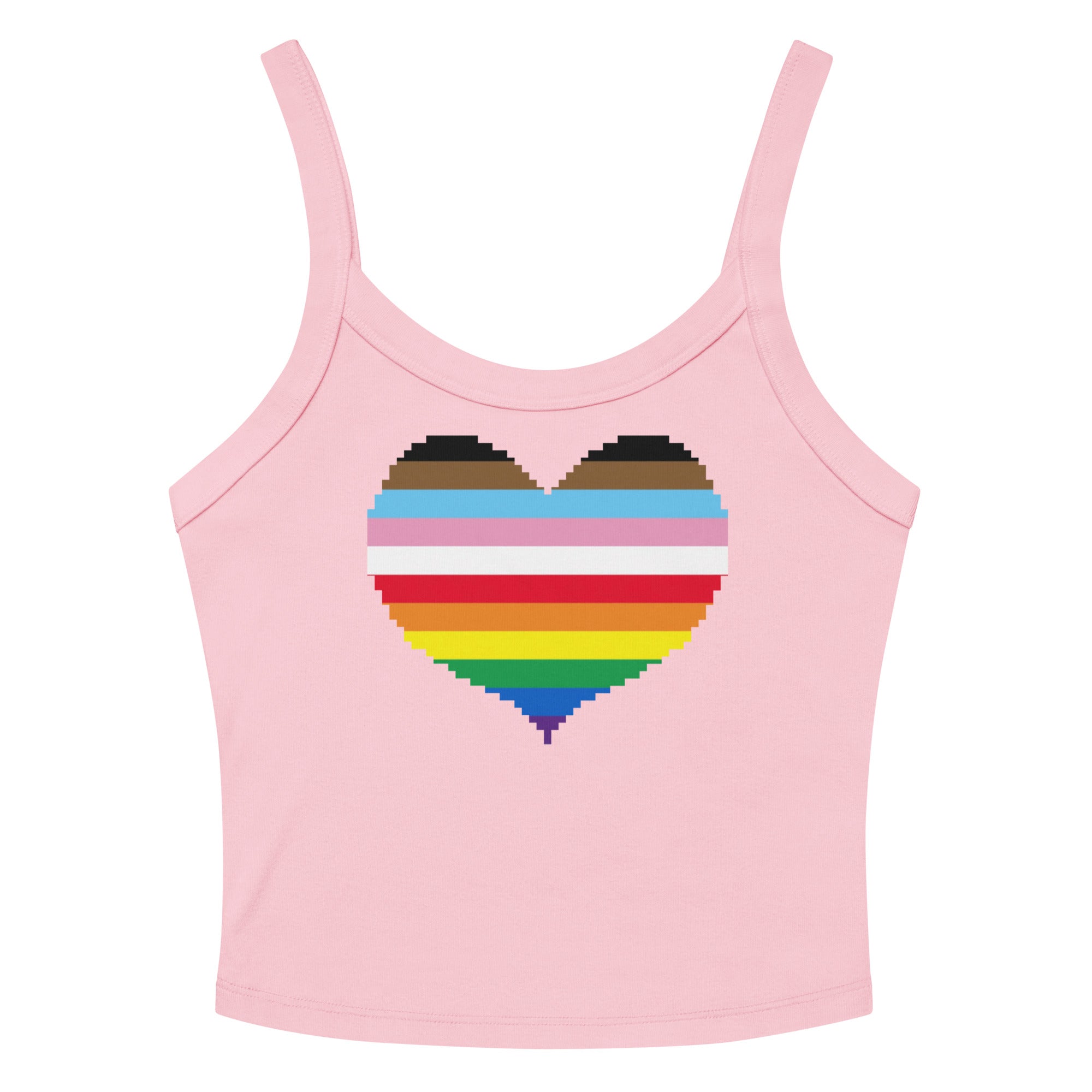 Rainbow Heart Scoop Neck Tank Top