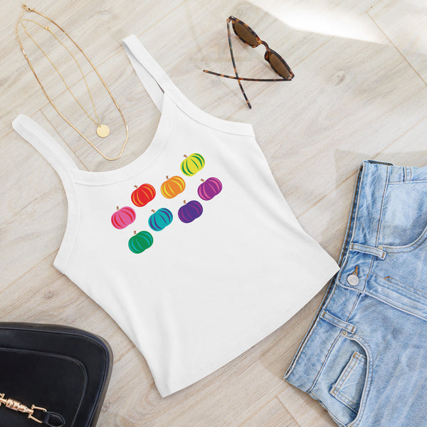 Rainbow Pumpkin Scoop Neck Tank Top