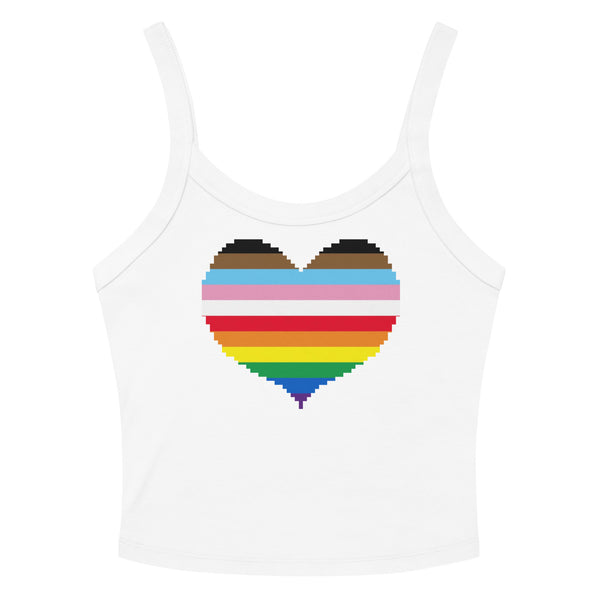 Rainbow Heart Scoop Neck Tank Top