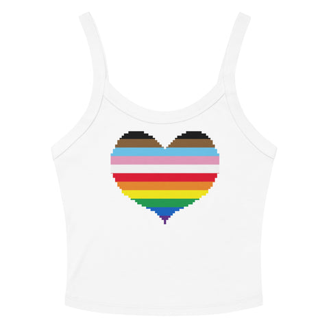 Rainbow Heart Scoop Neck Tank Top