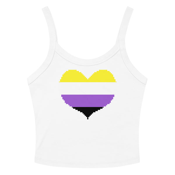 Non-Binary Heart Scoop Neck Tank Top