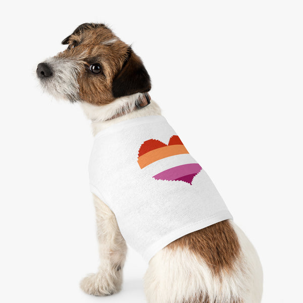 Lesbian Pixel Heart Pet Tank Top