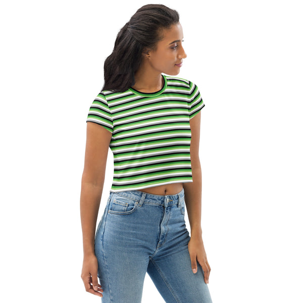 Aromantic Flag Crop Tee