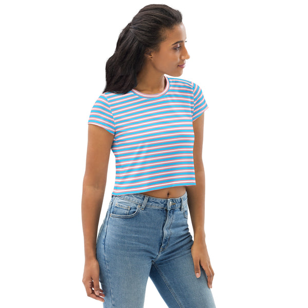 Transgender Flag Crop Tee